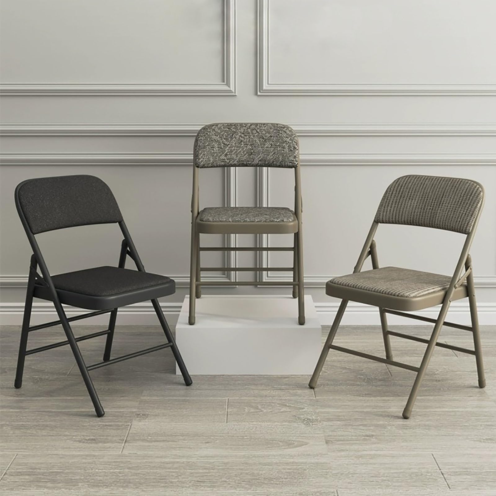 Silla Plegable, sillas Plegables, sillas Plegables para Exterior, sillas Plegables Acolchadas, aptas para Exterior, Interior, Comedor, Fiesta (Color: Negro)
