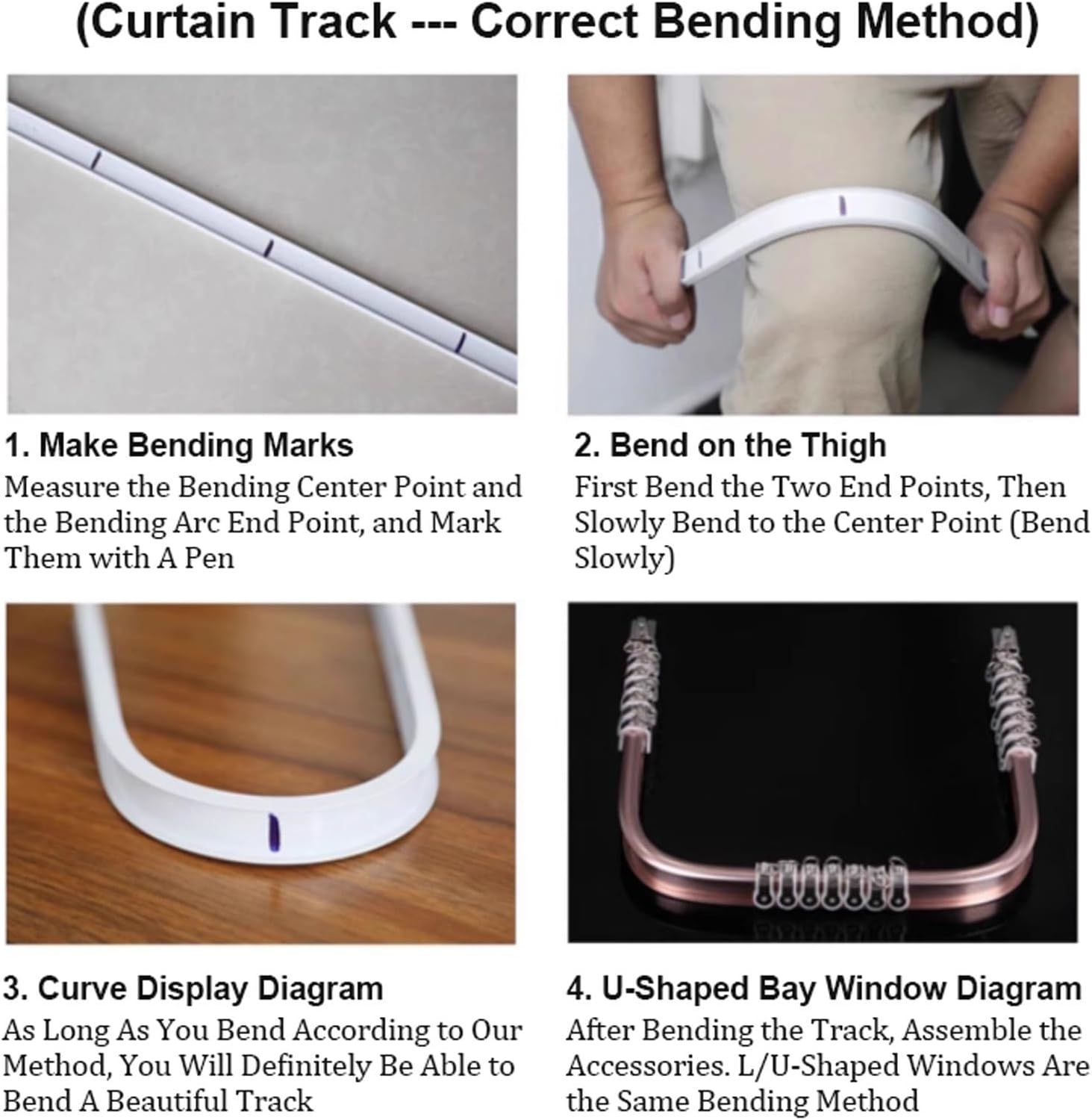 Heavy-Duty Flexible Curtain Track System - White Aluminum Ceiling Track for Balconies, Bathrooms & Windows, 600cm (19.6ft) - Easy Installation & Smooth Operation