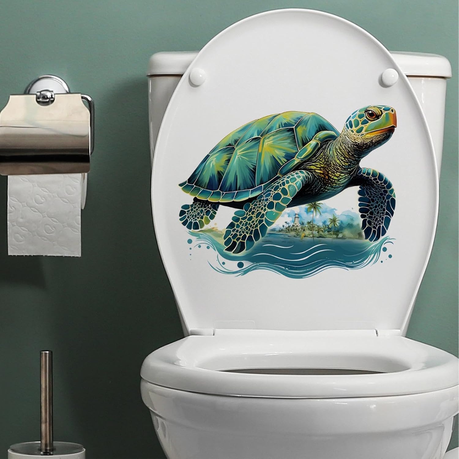 Toilet Seat Sticker, Bathroom Decal, Removable Decor, Creative Backdrop