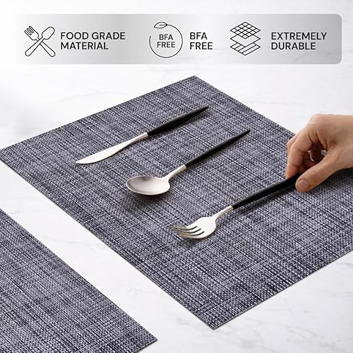 Miniatura 5 de Decozen Juego de 8 manteles individuales  Protector de mesa para decoración de cocina, resistente a los arañazos y al calor, lavables, lavables,