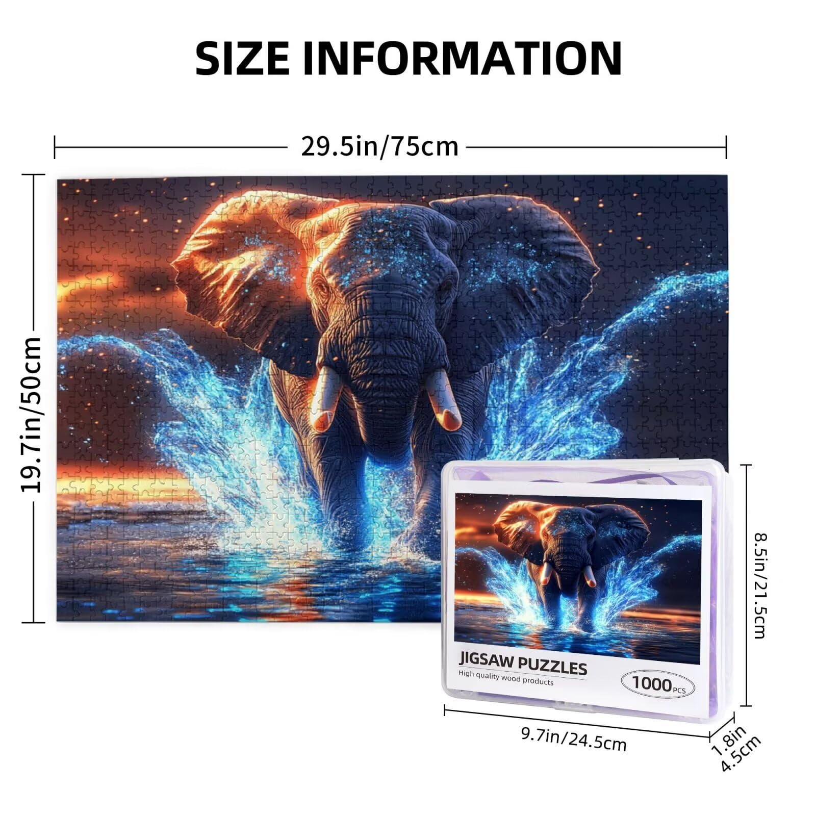Puzzle słoń, 6000 elementów, puzzle ze zwierzętami, dla dorosłych, z pudełkiem na prezent, "zrób to sam", duże drewniane puzzle dla dorosłych, gra zręcznościowa dla całej rodziny, prezenty dla kobiet