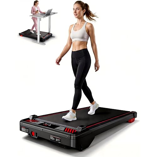 Walking Pad Treadmill, BestGod Incline Under Desk Treadmill 330lbs Capacity, 2.5HP Portable Treadmills for Home, Compact Treadmills Mini Running Machine with Remote Control