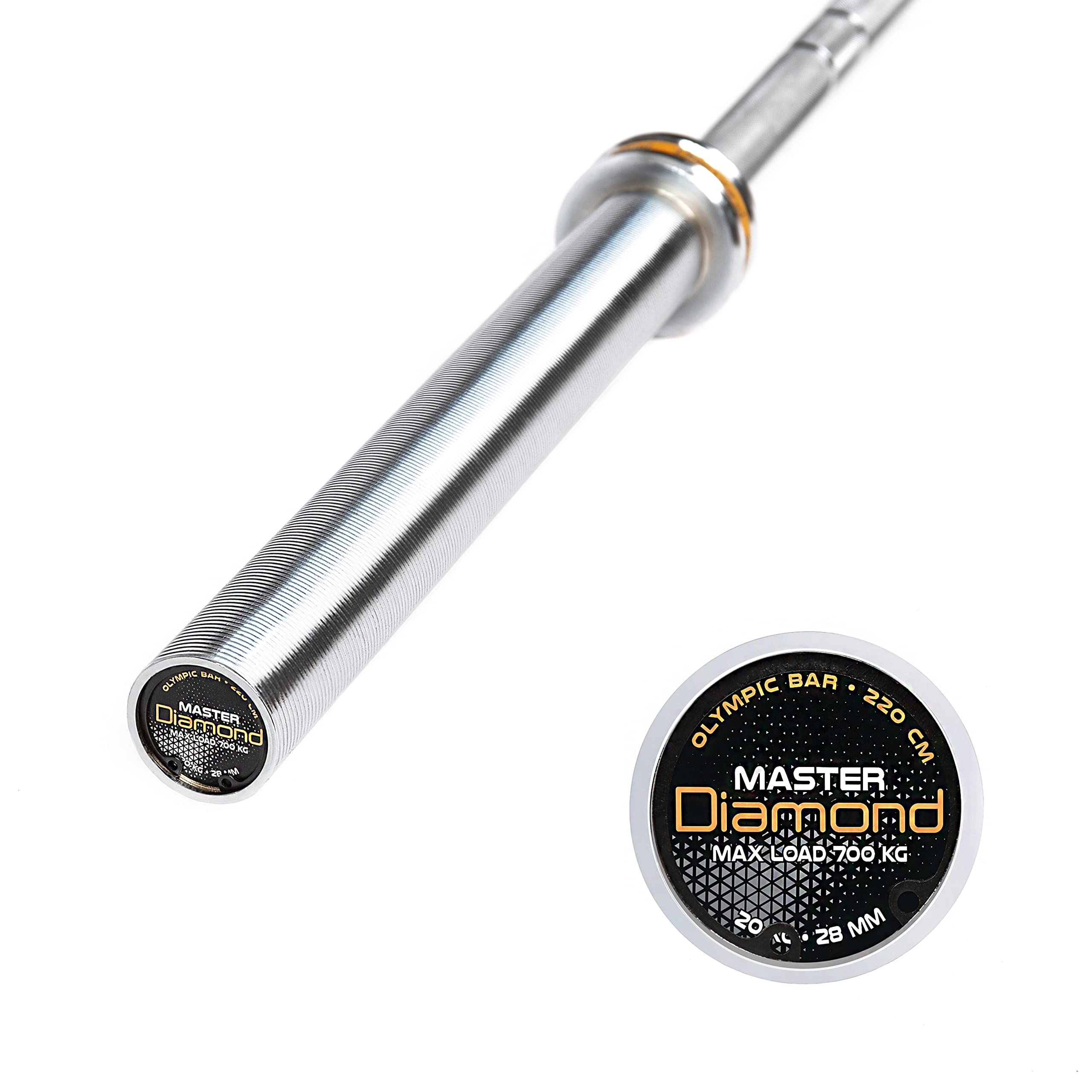 Bilanciere Olimpico Master 220 cm - carico max 700 Kg - molle incluse - 20 Kg Diamond