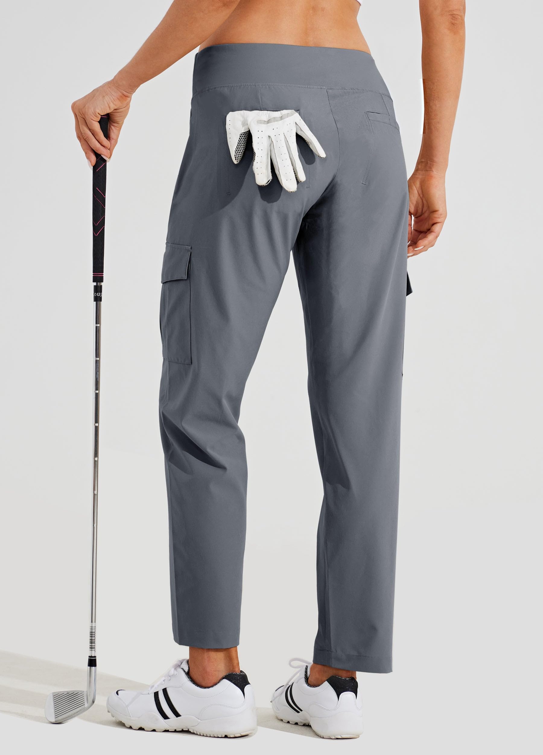 Willit Pantalon de golf pour femme avec poches – Pantalon athlétique à séchage rapide – Léger et résistant à l'eau