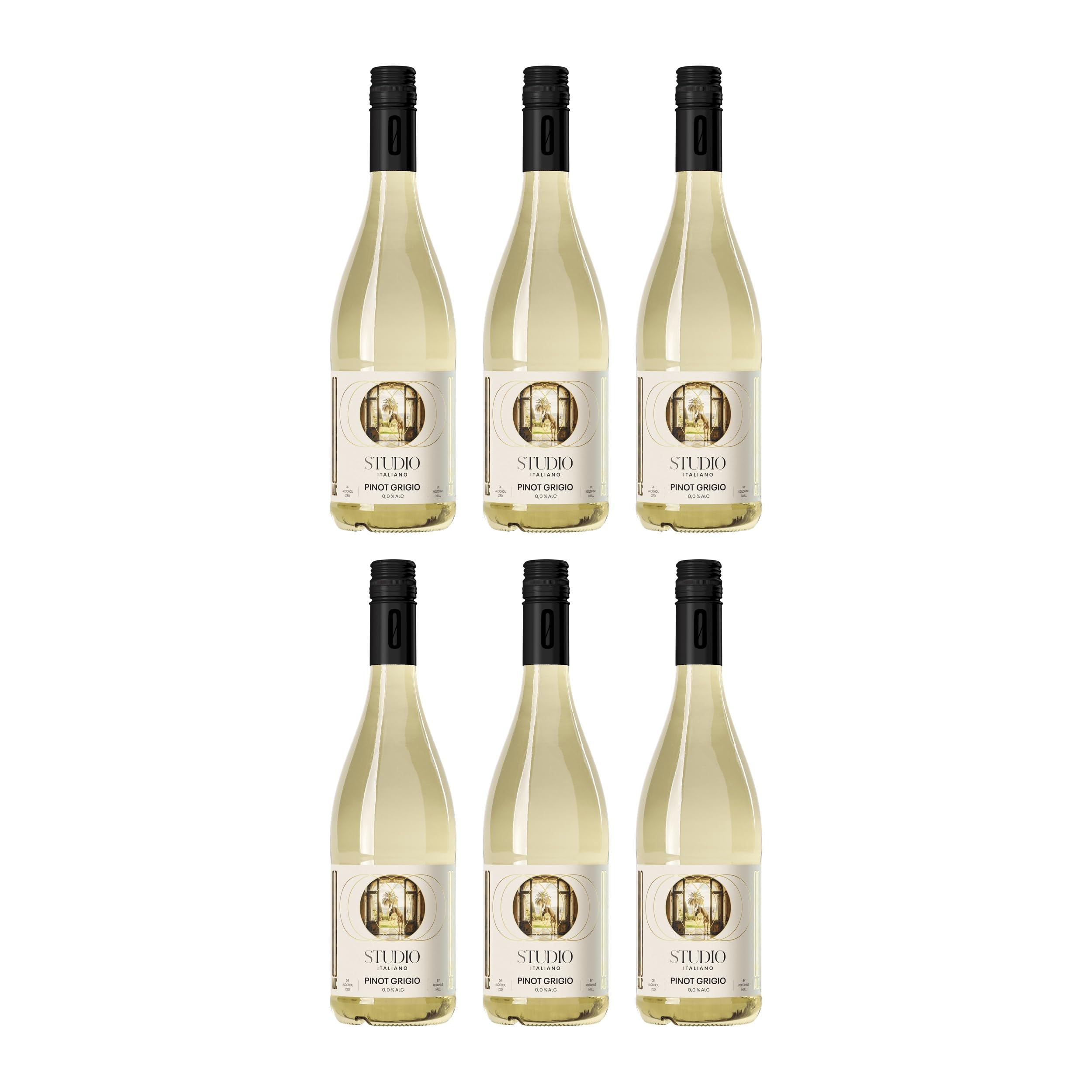 KOLONNE NULL Studio Pinot Grigio Weisswein Weiss trocken VEGAN Italien inkl. FeinWert E-Book (6 x 0.75 l)
