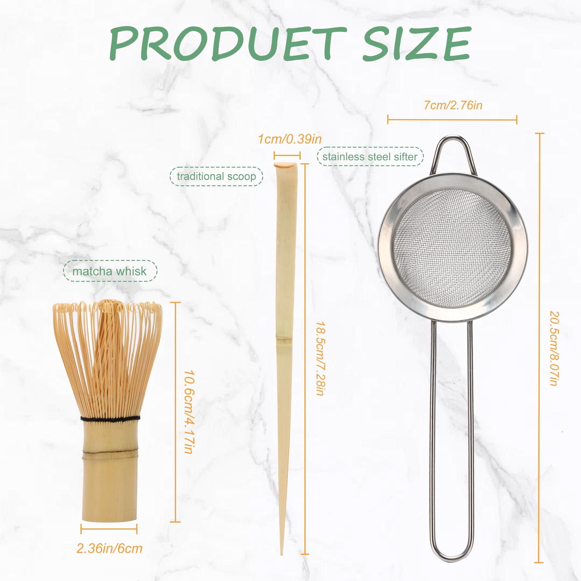 DiDiBirDi Matcha Whisk Set,Bamboo Matcha Whisk (Chasen),Traditional Scoop (Chashaku),Stainless Steel Sifter,Japanese Tea Tools For Ceremony