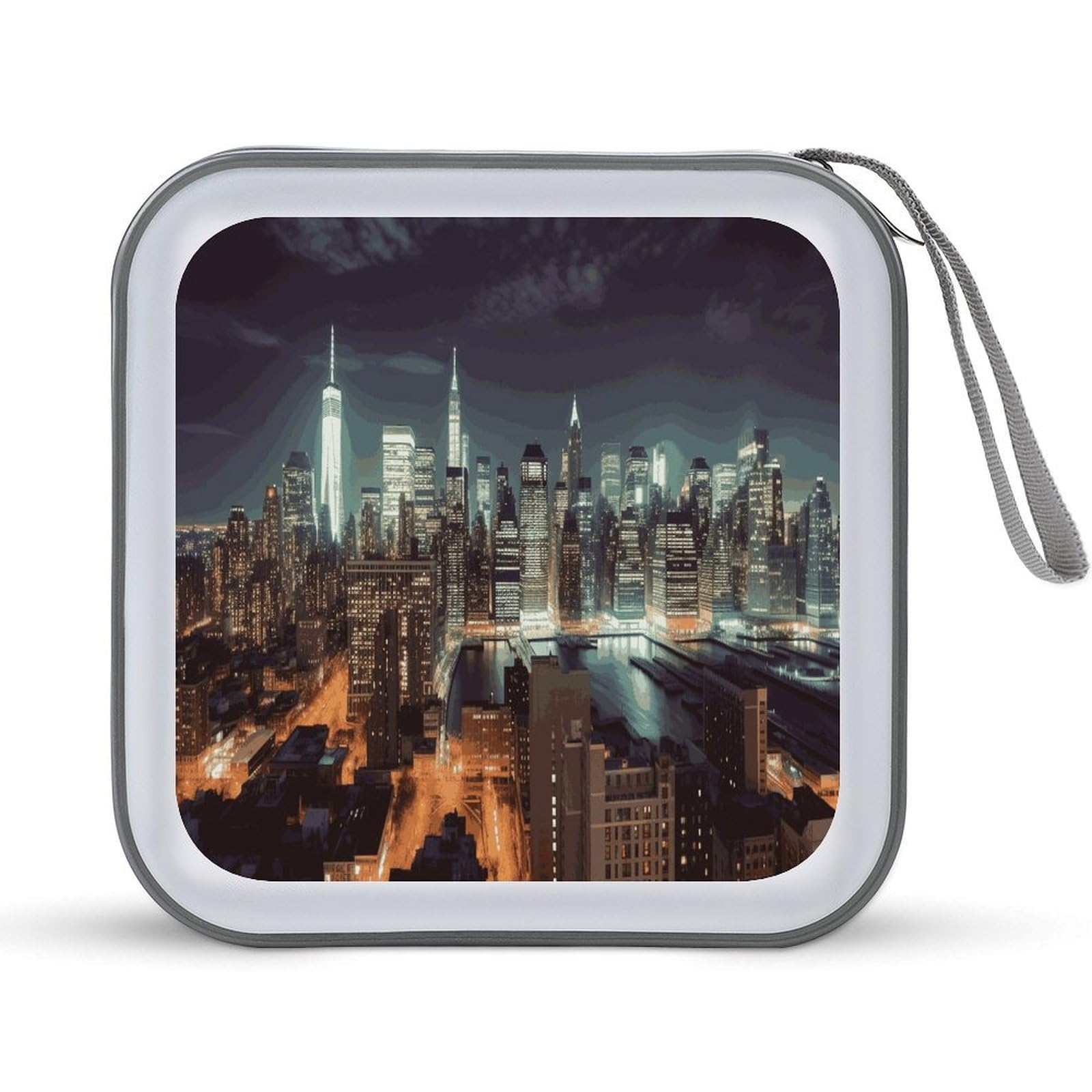 Boîtier CD 40 compartiments rigide en plastique zippé New York One Size - 8