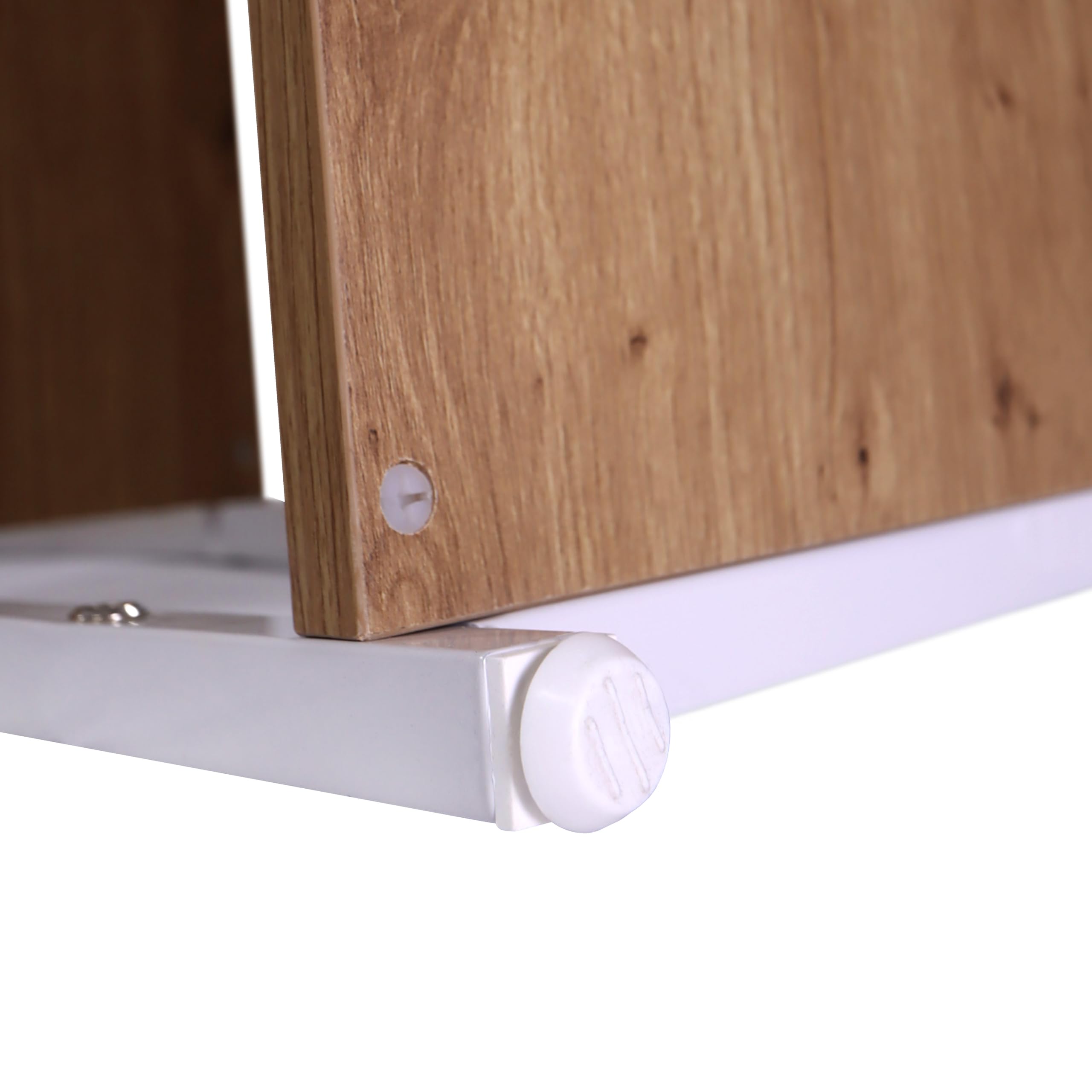 Mesa de trabajo Easy Up2 de 120 x 48 cm, combinación 2 en 1, gran superficie de trabajo, superficie robusta y fácil de limpiar, color blanco/roble