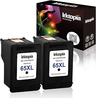 Inktopia Remanufactured Ink Cartridge Replacement for HP 65 XL 65XL N9K04AN for HP Envy 5055 5052 5058 DeskJet 3755 2655 3720 3722 3723 3730 3732 3752 3758 2652 2624 Printer (2 Black)