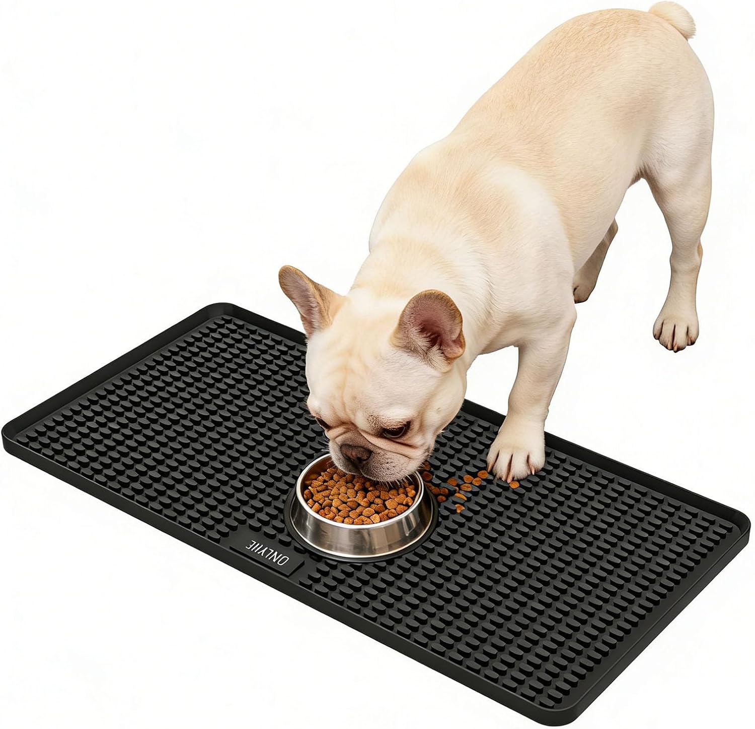 Silicone Dog Cat Food Mat,Pet Feeding Mat,Waterproof Pet Feeding Mats with High Lips,Easy to Clean Pet Placemats, Prevent Spill and Protect Floors,26"x13"