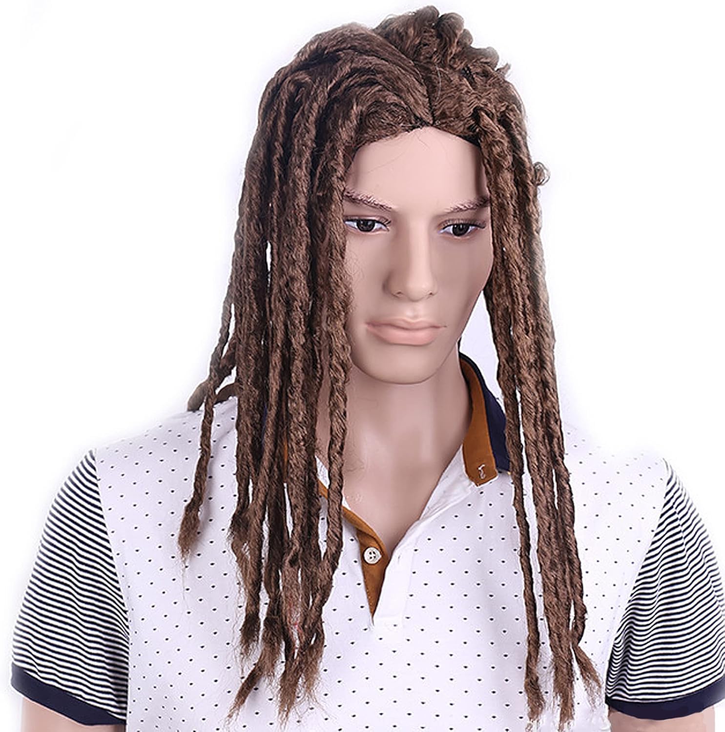 Long Brown Dreadlocks Wig for Adults – Realistic Synthetic Costume Wig with Natural Look – Rasta, Reggae, Caribbean, Cosplay & Fancy Dress Party Accessory