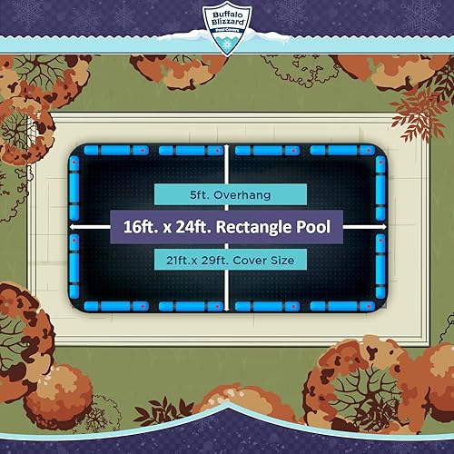 Vista 167 de Buffalo Blizzard - Funda de invierno para albercas rectangulares de suelo. Verde Supremo/Negro