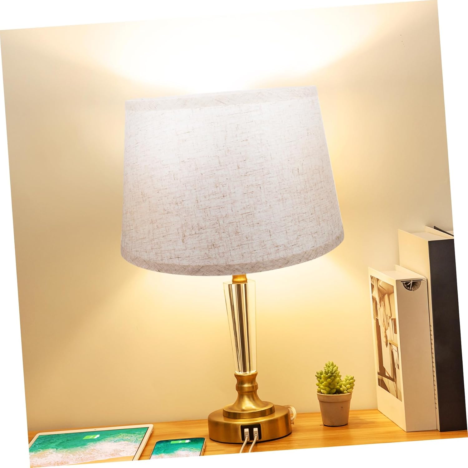Household Drum Lamp Shade Wear-resistant Solid-color Fabric Lampshade for Table Lamps for Use