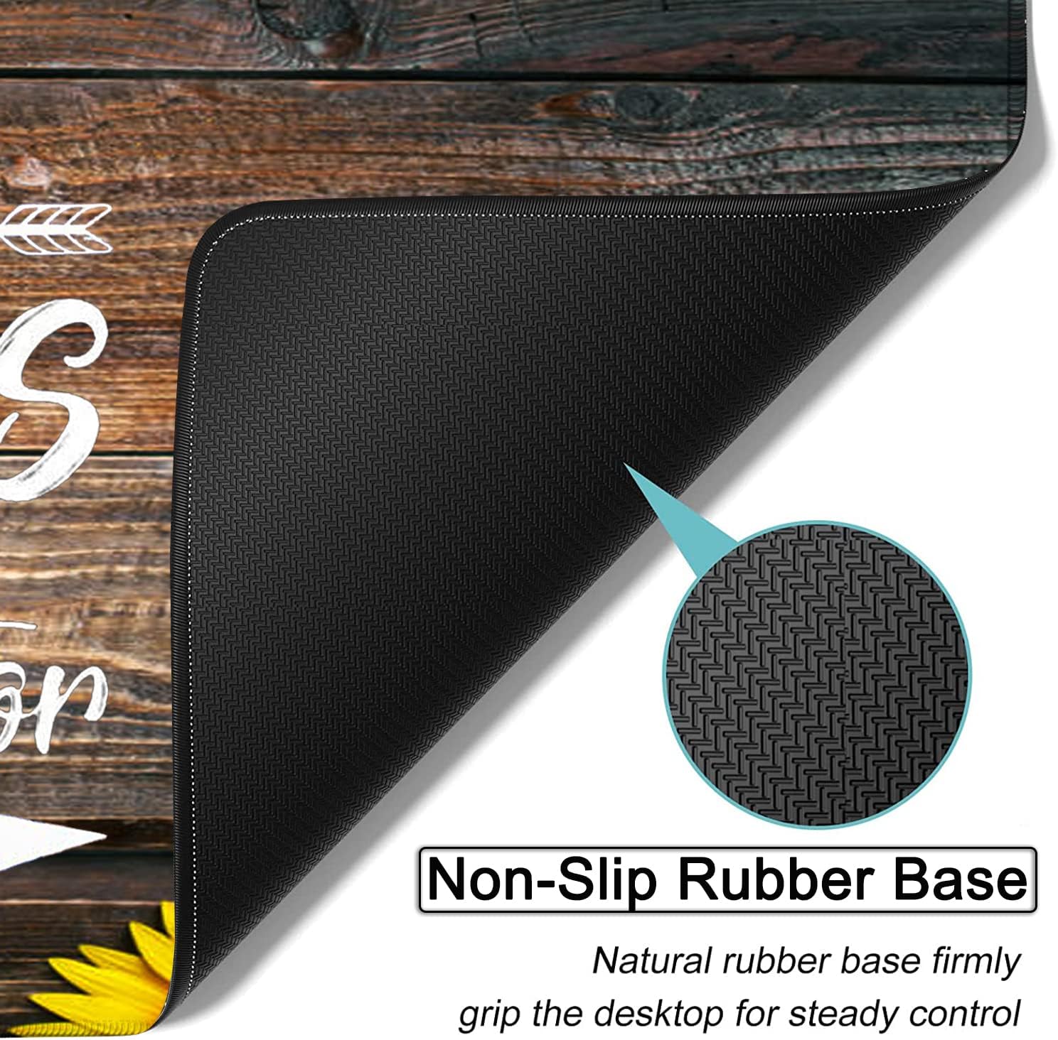 Large Gaming Mouse Pad, 31.5x11.8 in Extended Computer Mouse Mat with Non-Slip PU Base, Ergonomic Memory Foam Keyboard Wrist Rest, for Work & Gaming, Sunflower Chaos Coordinator Office Desk Pad