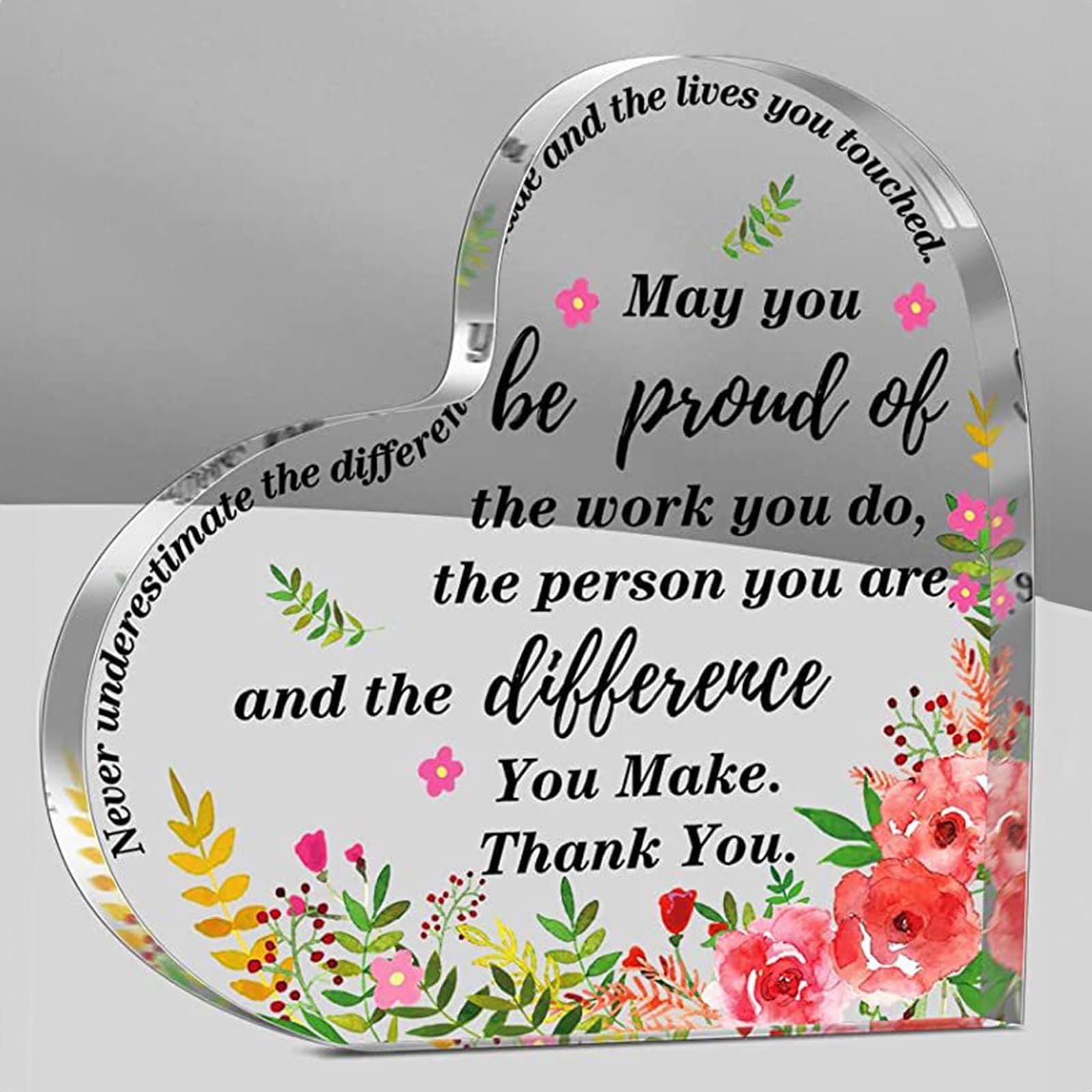 ALBK Coworker Gift Acrylic Thank You for Employee Appreciation - May You Be Proud of the Work You Do Sign for Retirement, Goodbye, Farewell - Inspirational Paperweight Keepsake Office Gift
