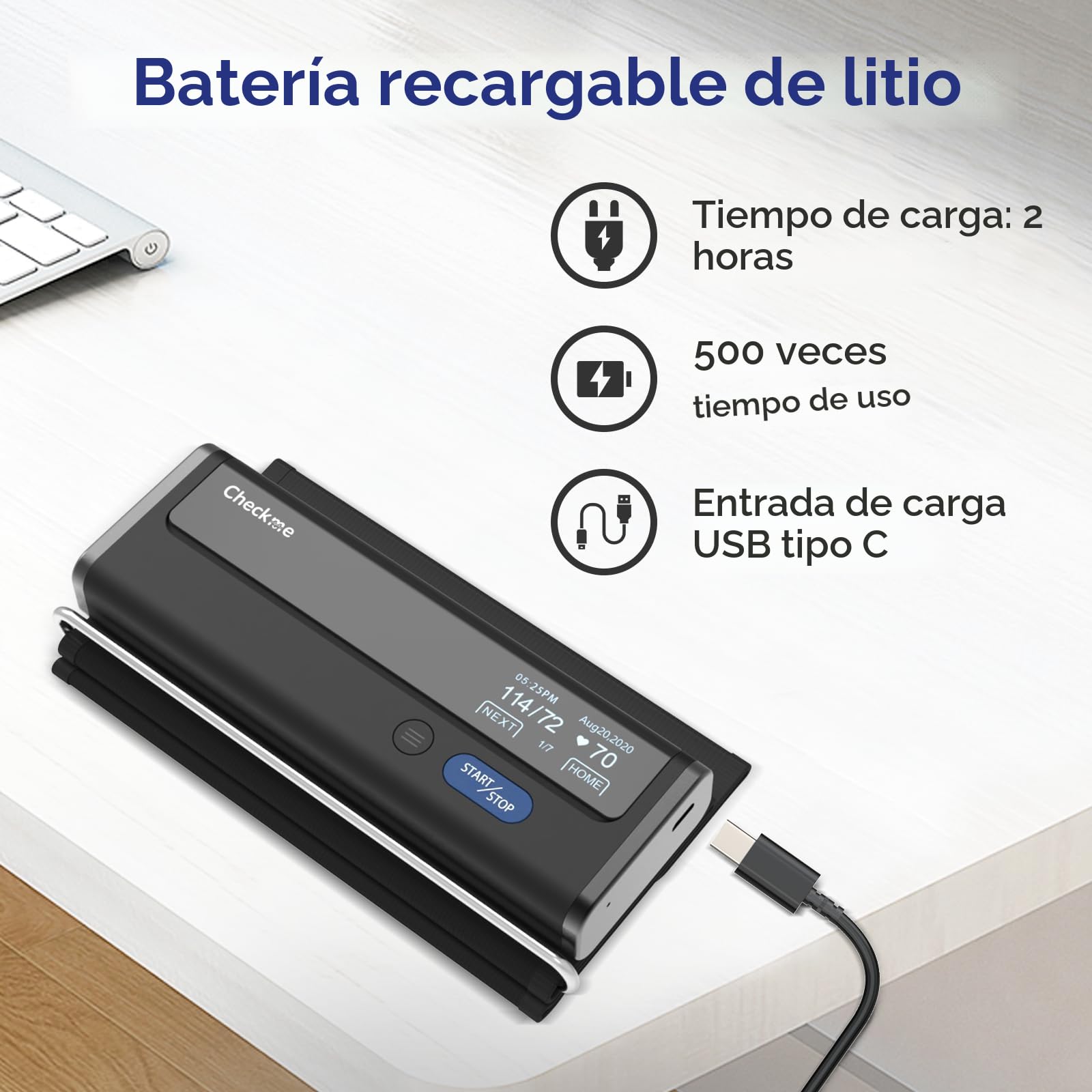 CheckMe Tensiometro de Brazo - Medidor Tension Arterial Digital Preciso con APP, Modo Multiusuario, Visualización de Tendencias & Uso Compartido de Informes, para iOS/Android,22-42 cm