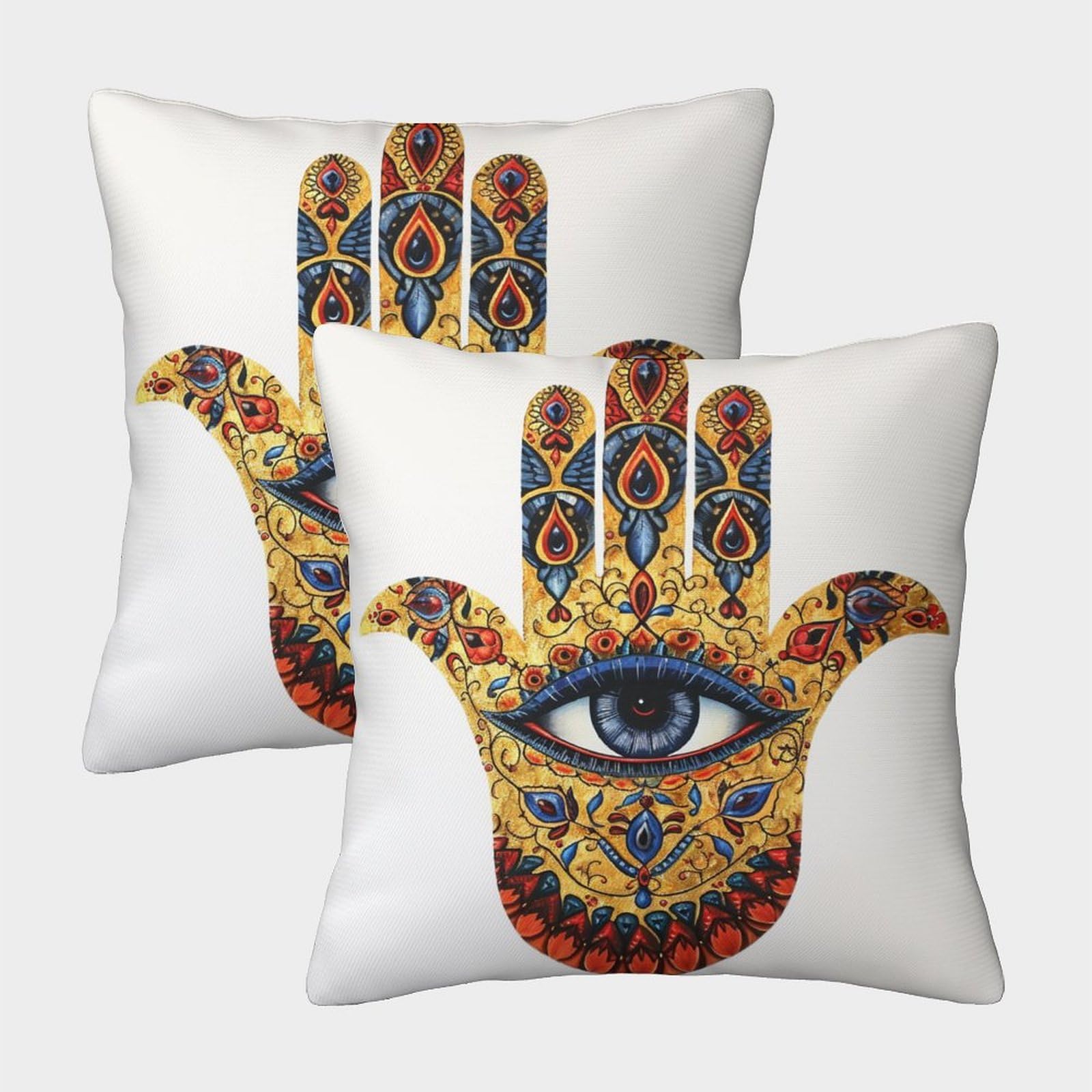 Palm Pillow Case 40x40cm Pack of 2,Throw Pillow Case,Modern Decoration Mandala Pattern Outdoor Cushion Cover for Terrace Sofa Bedroom Indoor Party