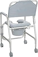 Vista 4 de Drive Medical 11114KD-1 - Silla de ducha con ruedas, color gris