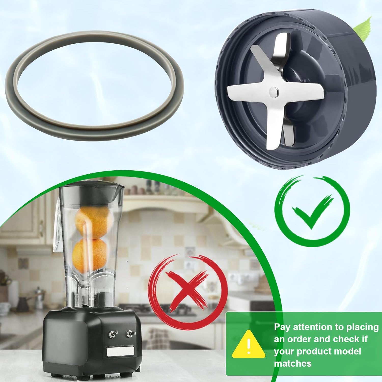 Gasket Replacement Rubber Seal Rings for Nutribullet 900 Series & 600W, Food-Grade Silicone Rubber Ring Gaskets, Compatible with Blender Replacement Parts Accessories