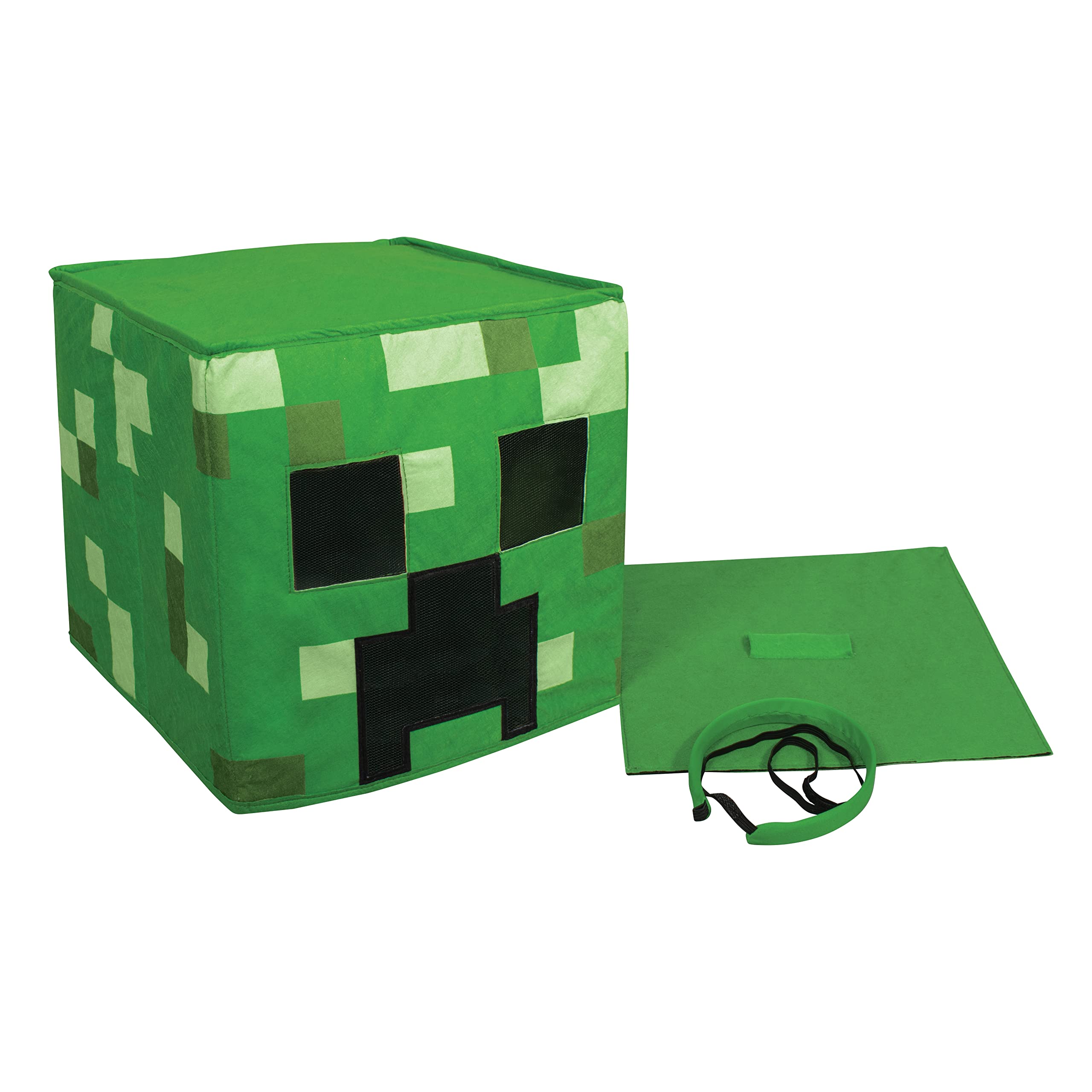 DISGUISE 116909-15L CREEPER HEADPIECE/BLOCK HEAD Minecraft Dress Up & Accessories, Green, One Size - Image 3