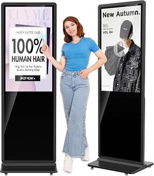Touch Screen Digital Kiosk, 43 Inch Interactive Digital Signage Display for Retail, Mall, Office Lobby, Events, Advertising Board with Built-in Media Player