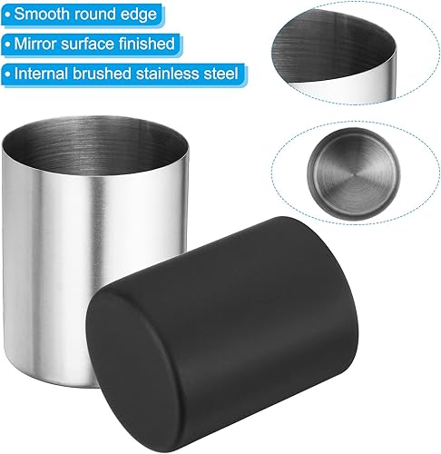 Miniatura 4 de PATIKIL Portalápices, paquete de 2 soportes para bolígrafos para escritorio, de acero inoxidable, organizador de tazas, soporte para brochas de