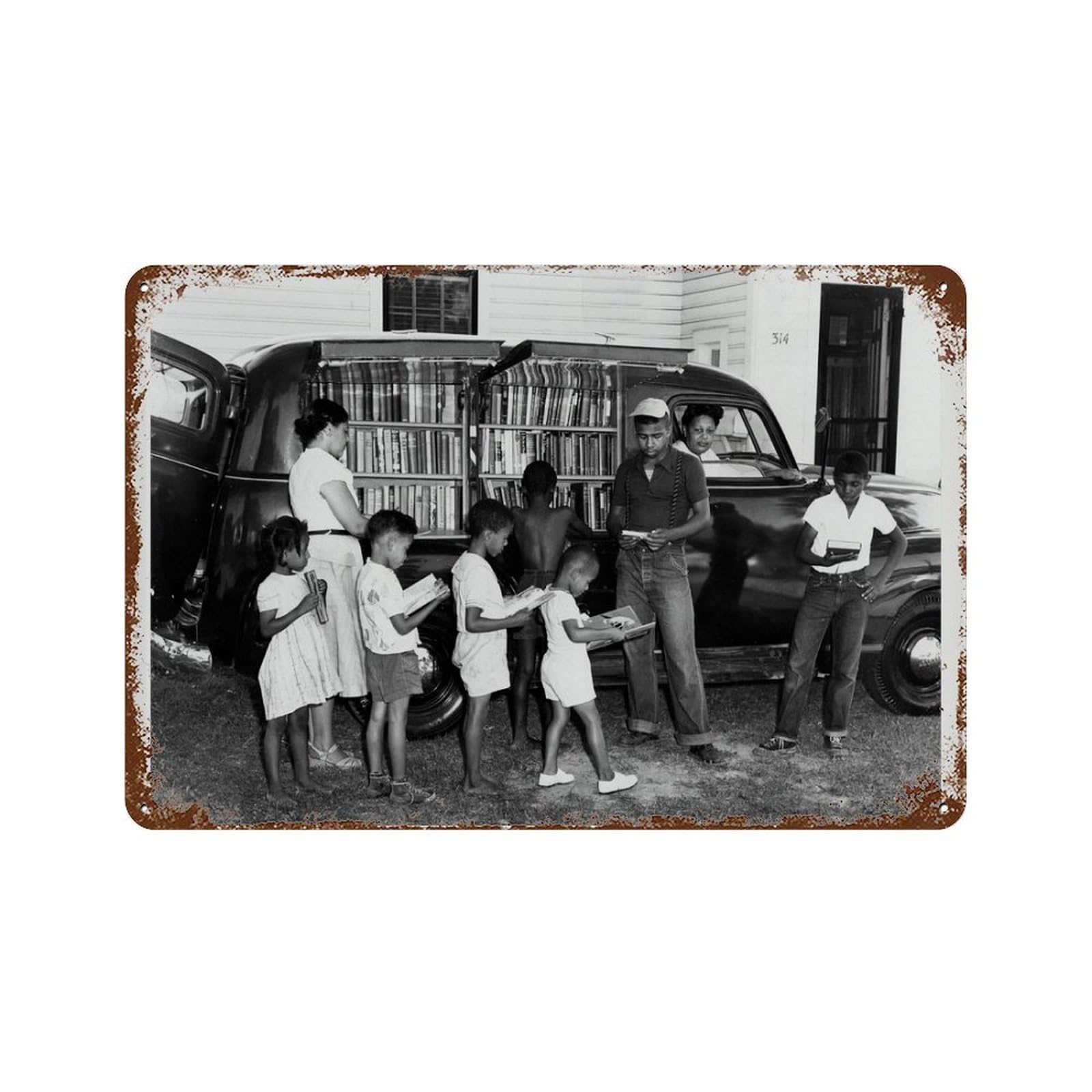African American Children Photo Black And White, Vintage North Carolina Photograph, Decor Wall Decor Art Metal Tin Poster Modern Home Decor Art Home Bar Shop Decorations Vintage Sign 20x30cm