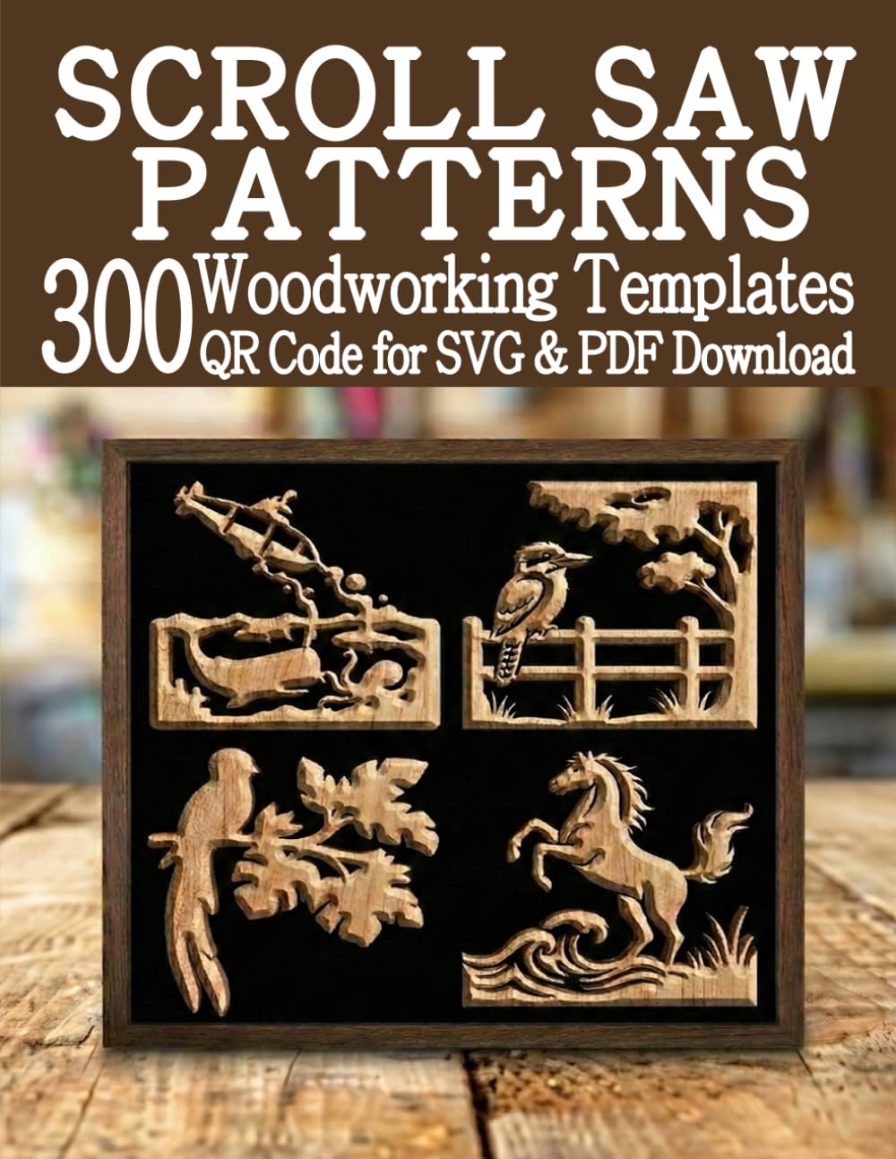 Scroll Saw Patterns 300 Woodworking Templates: A Huge Library of Ready to Use Projects with QR Scan & Download SVG & PDF Files