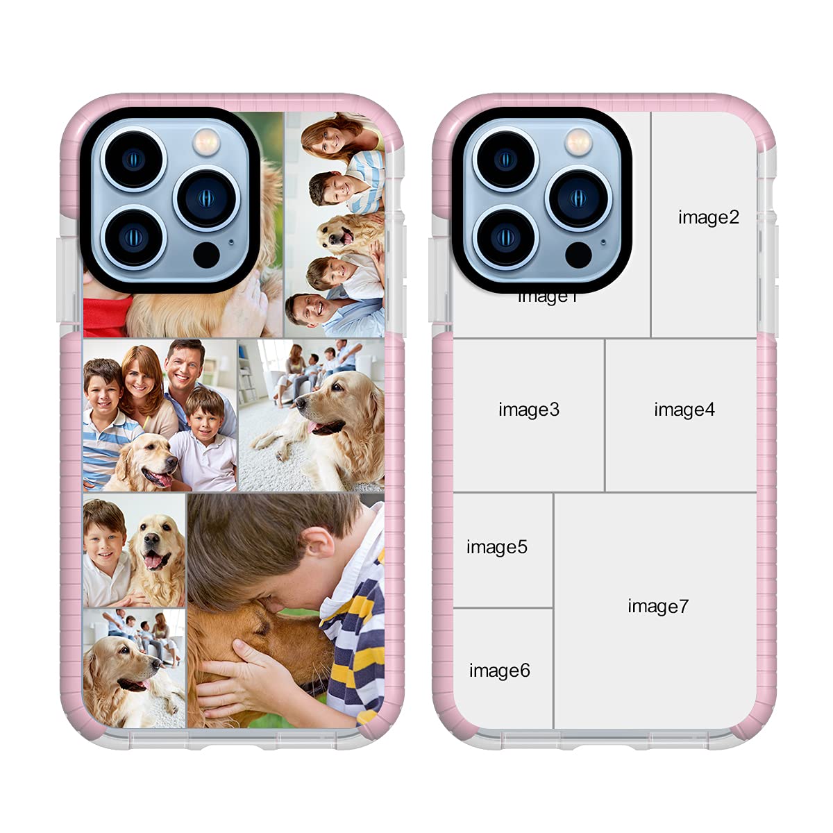 Styletify Personalized Photo Phone Case for iPhone 13 Pro, Multi-Picture Collage Customized Picture Case Custom Impact Case Shockproof Anti-Scratch