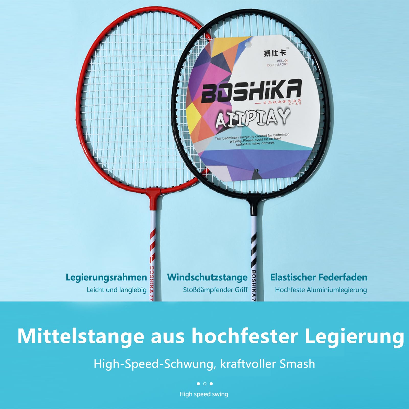 2 Stück Badminton Set Carbon Profi Badmintonschläger Leichtgewicht | Für Anfänger geeignet, Mit Tragetasche