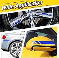 Vista 7 de 2 calcomanías para espejo retrovisor de automóvil, impermeables, para espejos retrovisores laterales, accesorios universales para exteriores de Azul