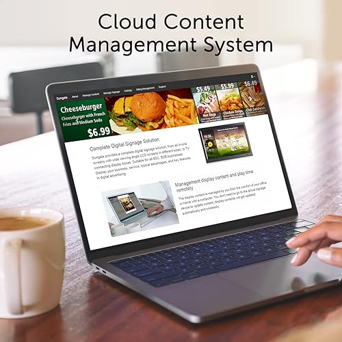 Miniatura 3 de Sungale Caja de visualización de señalización digital KWS759 Promueva la oficina, bar, restaurante, hotel, negocio Actualice el contenido digital de