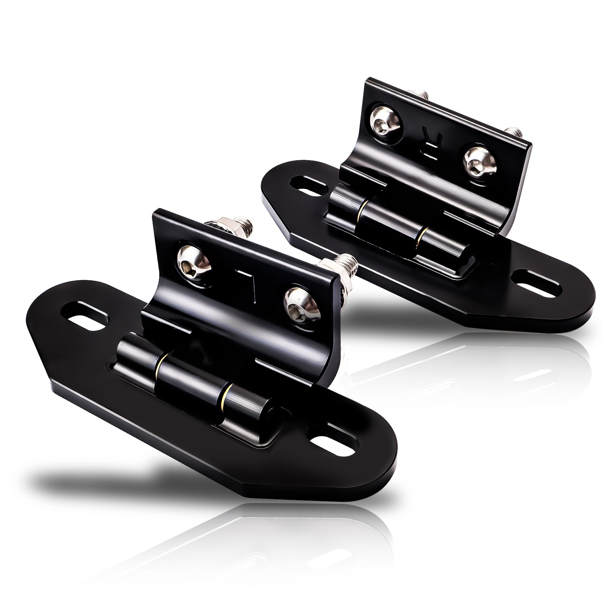 Upgraded Billet Aluminum Rear Hatch Hinges Black Pair Compatible with Chevrolet Camaro 1982-1992, for Pontiac Firebird 1982-1992, Replace 484-HH8292-CMC, CBW-064