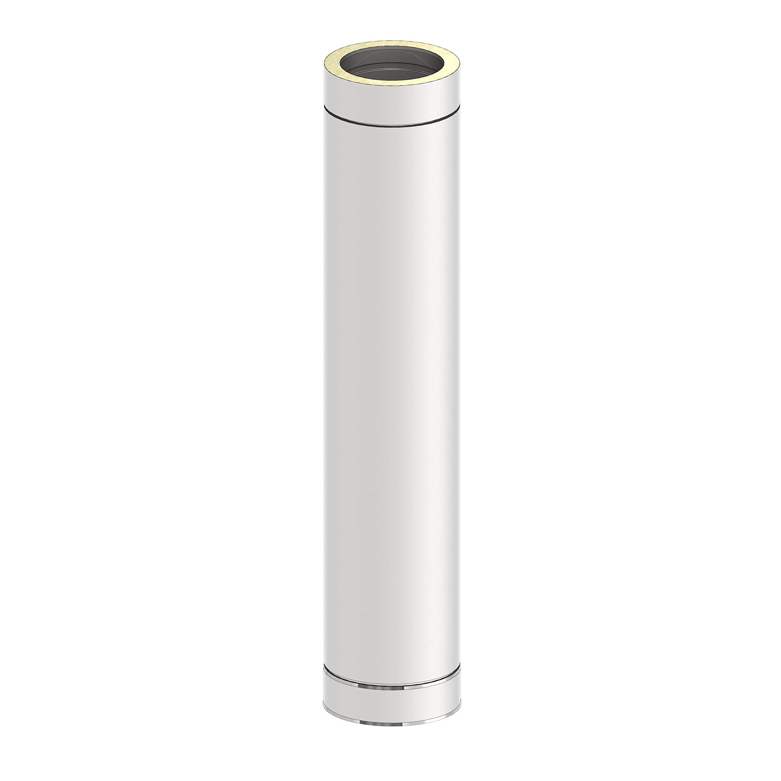 H&M New Line Edelstahlschornstein Schornstein Einzelteil doppelwandig Längenelement 1 Meter inkl Klemmband Ø180mm Innendurchmesser 25mm Isolierung 0,5mm Materialstärke nicht kürzbar