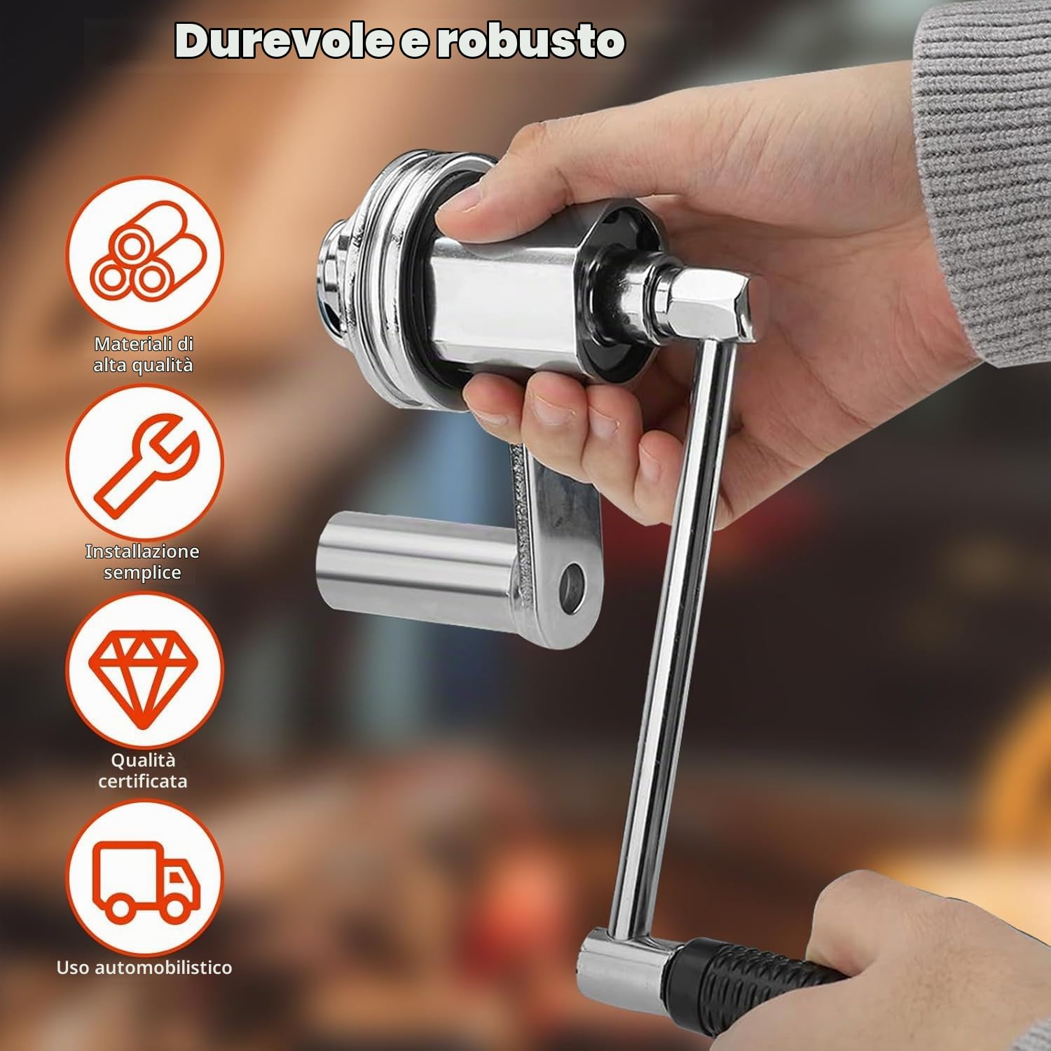 TANIASHOP Moltiplicatore di Forza Svitabulloni 1/2” 680 Nm – Chiave Smontaruote Rapporto 1:16 con 4 Boccole 17-19-21-22 mm – Attrezzo Manuale per Auto e Veicoli Leggeri