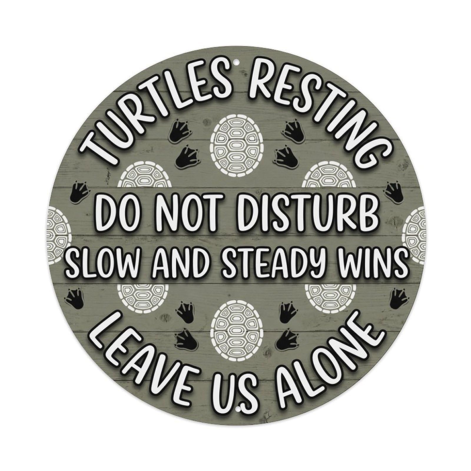 Slow Turtles Resting Animal Warning Shell Wreath Metal Tin Sign