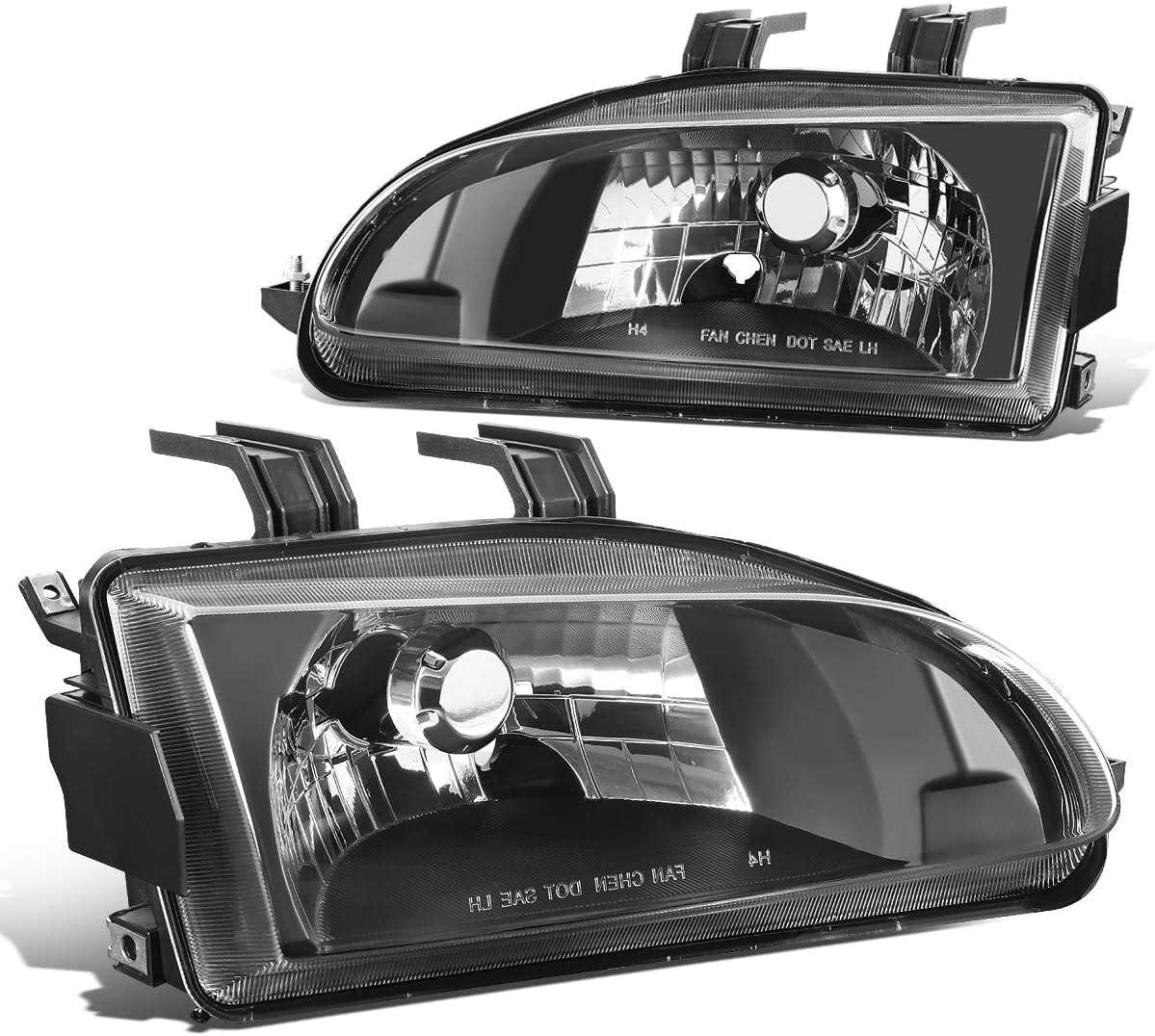 DNA MOTORING HL-OH-HC922D-BK-2P Factory Style Black Headlight Lamps (Left+Right Side)