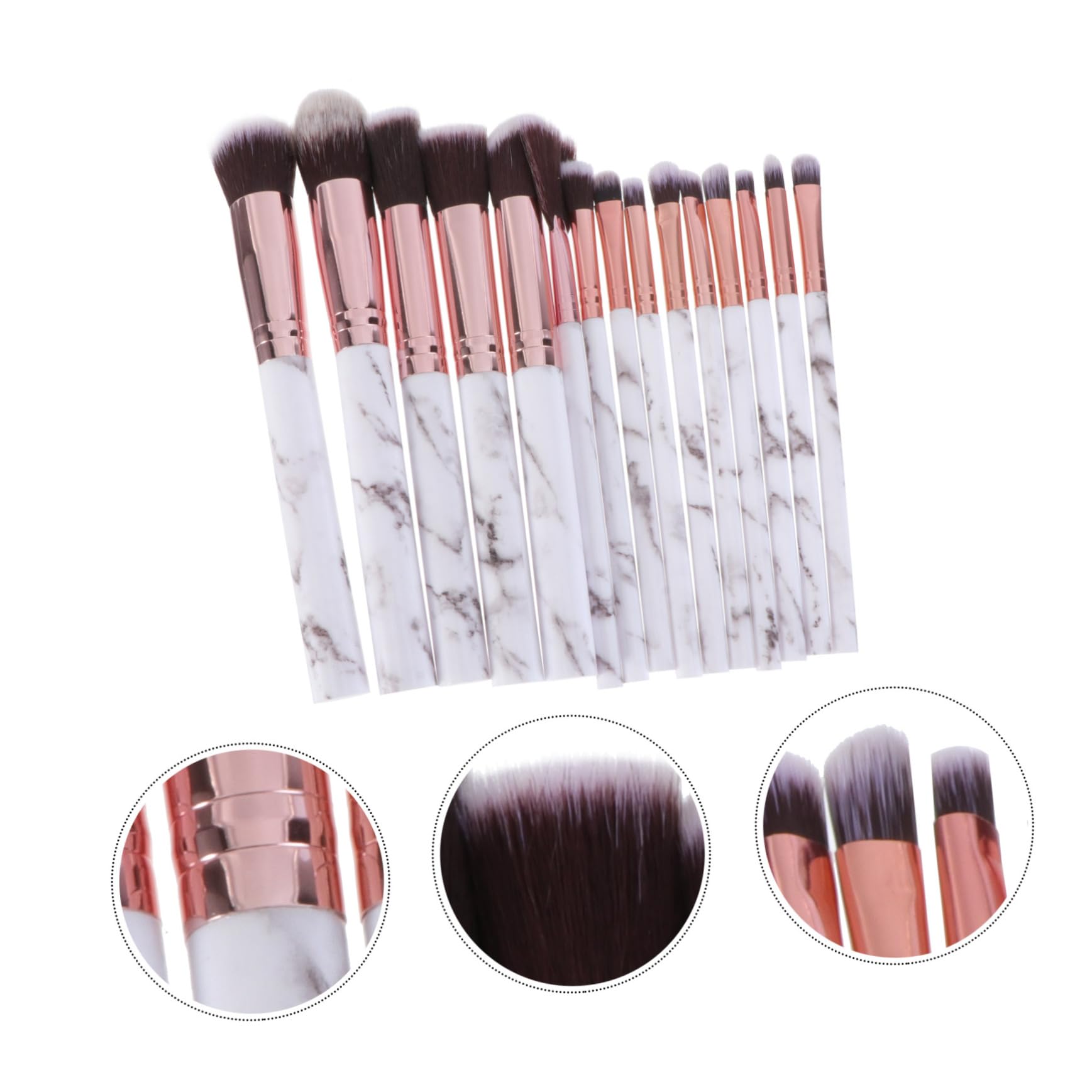 Ipetboom Set Di 45 Pennelli Per Il Trucco Con Manico in Marmo E Setole in Nylon Set Da 6 Pezzi Per Donne Pennelli Per Il Trucco Del Viso Per Uso Quotidiano