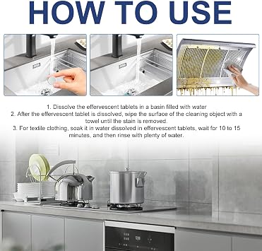 Multi-Functional Bio-Enzyme Cleaning Tablets, Multi-Functional Bio-Enzyme Kitchen Cleaner, Household Grease, Hood, Sink, Toilet Cleaning Tablets (2Pcs)