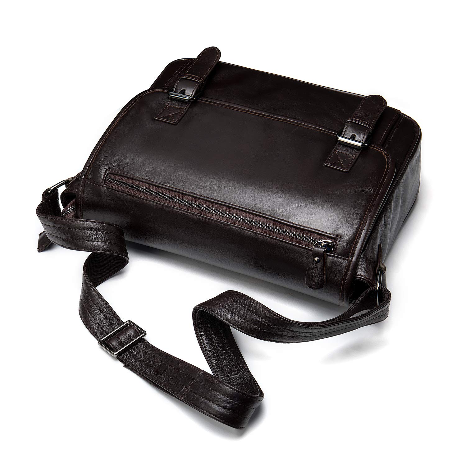 Włoska skóra cielęca wysokiej klasy tornister torba listonoszka przednia klapa torba crossbody ze skórzanym paskiem na ramię, Brązowy, Medium
