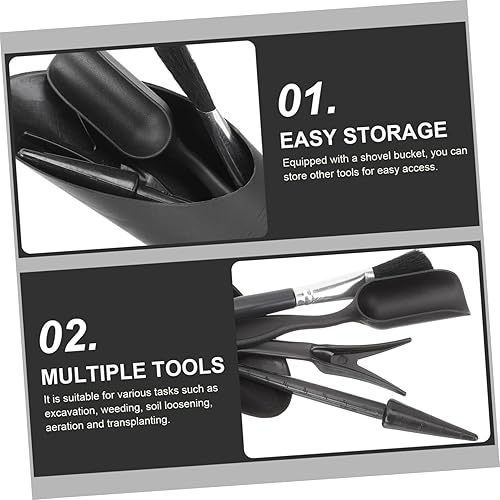 Miniatura 3 de GANAZONO Juego de 2 macetas transplantadoras, accesorios para el cuidado de las plantas, rastrillo de jardín, herramientas de plantación de flores,