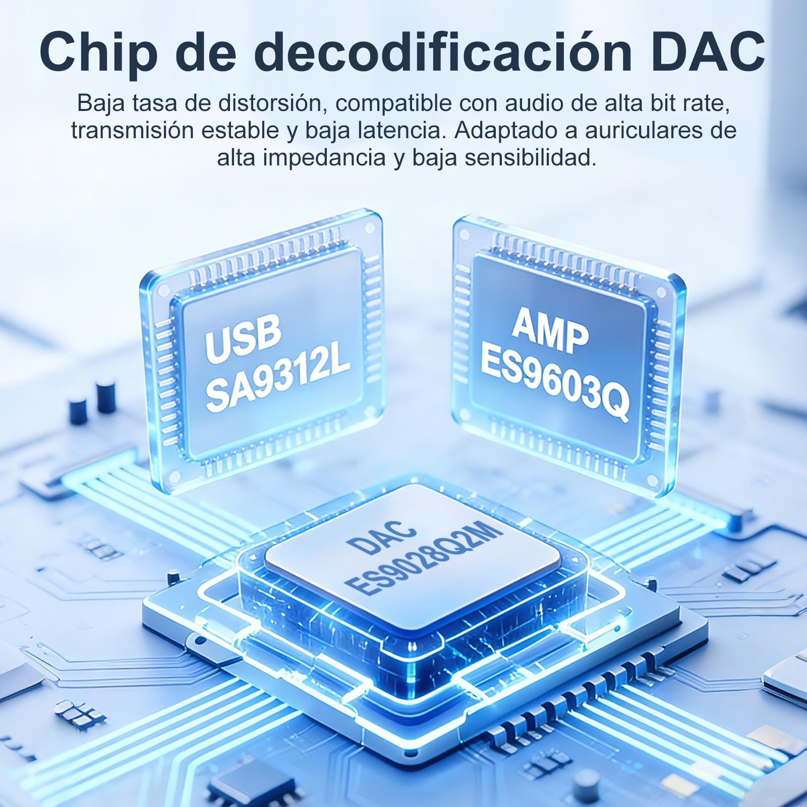 Diofox USB-C DAC Kopfhörerverstärker, tragbarer Audio Decoder, Hi-Fi verlustfreier Klang, ES9028Q2M Chip, 3,5 mm & 4,4 mm dualer Kopfhörerausgang, für PC, Mobiltelefone, iPad (Blau)
