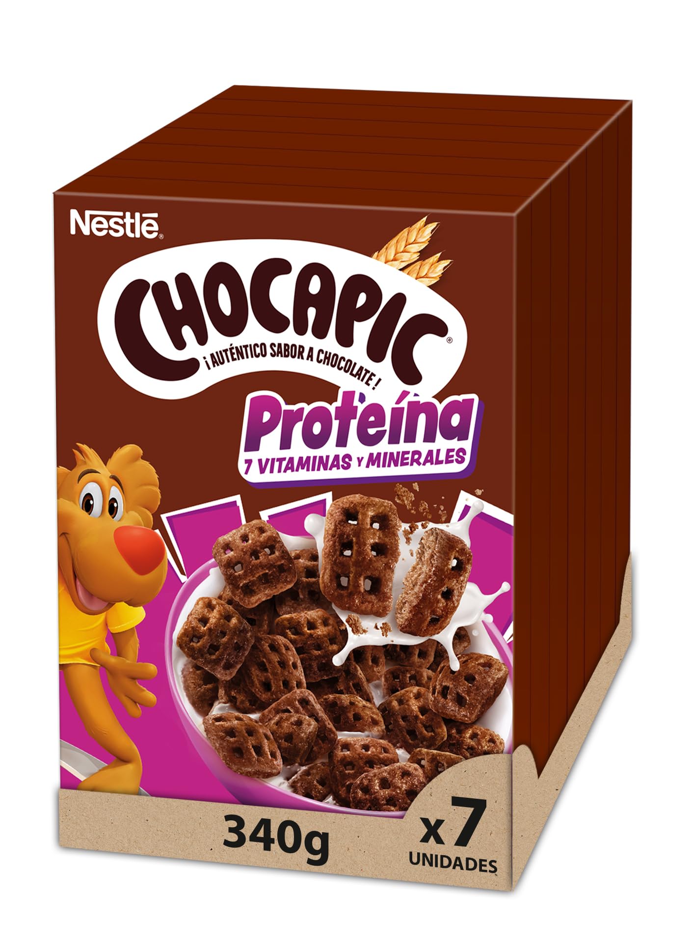 Cereales Nestlé Chocapic Proteína, Cereales integrales con chocolate, 7 estuches de 340g