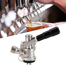S-Type Keg Tap Coupler, S-Type Keg Coupler with S-Type Keg Connector and Safety Pressure Relief Valve, S-Type Beer Keg Coupler, for Home, Bars