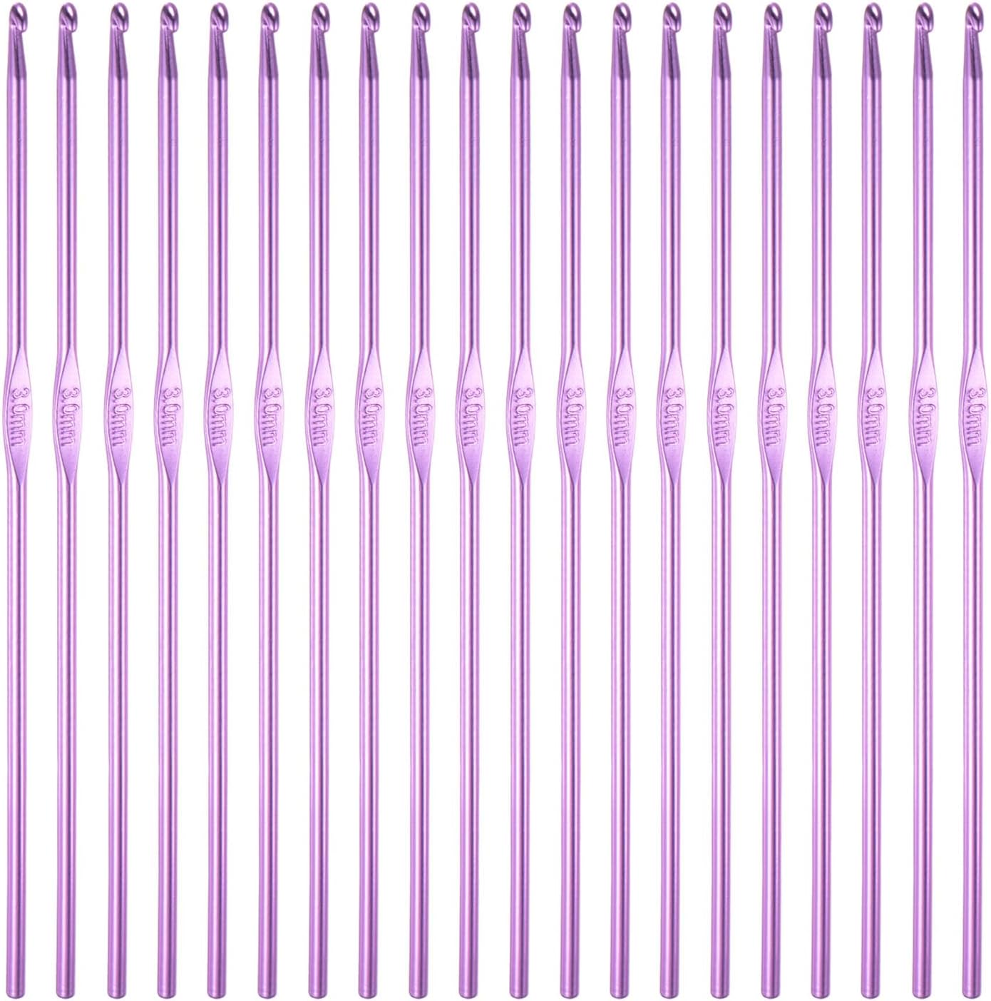 uxcell 20Pcs Aluminum Crochet Hook 8.0mm US Size L (Size 11) Knitting Needles for DIY Craft Yarn Red