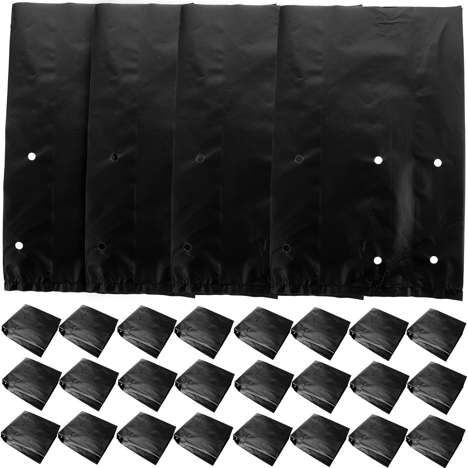 100pcs Pe Nursery Planting Bags Vegetable Grow Bags for Seedlings and Garden Planting, 30x31cm with 19cm Diameter and 25cm Height, Sturdy Plastic Plant Grow Holders for Patio