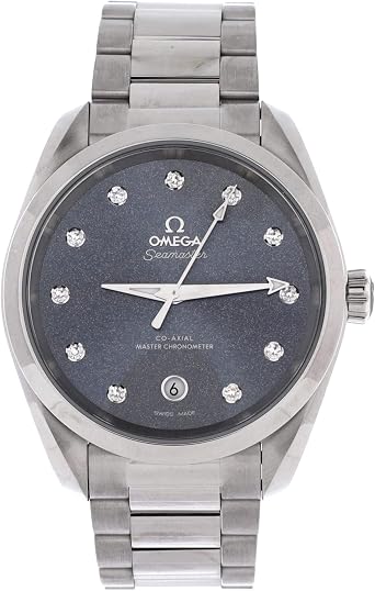 Pre-Loved Seamaster Aqua Terra 150M Co-Axial Master Chronometer Automatic Watch Stainless Steel with Diamond Markers and Shimmer Dial 38