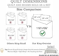 Vista 3 de MarCielo 3-Piece 100% Cotton Oversized Bedspread Lightweight Quilt Coverlet Embroidery Farmhouse Bedding Set T0