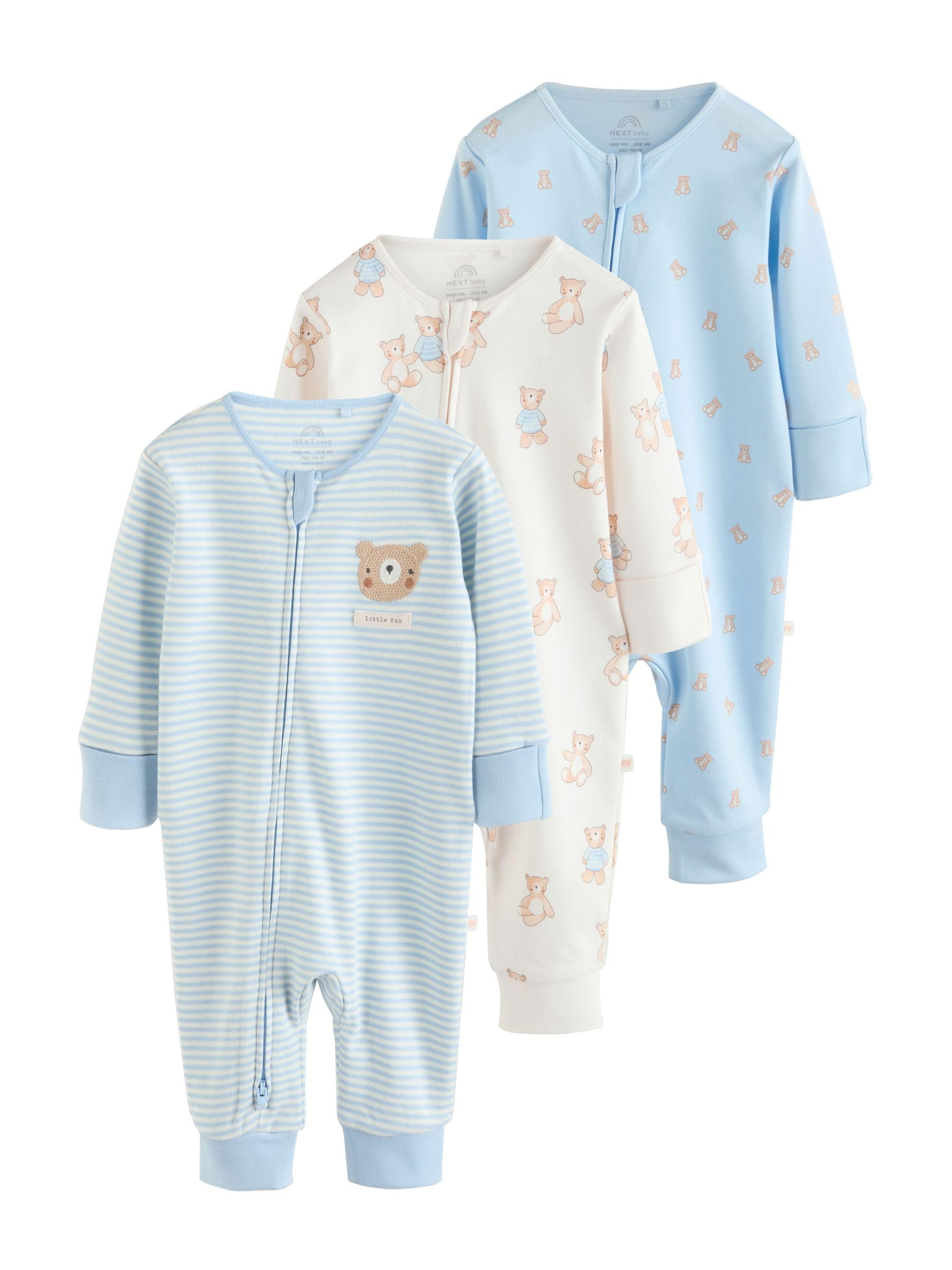 NEXT Bébé garçon Dors-Bien bébé à Zip Double Sens, Lot de 3