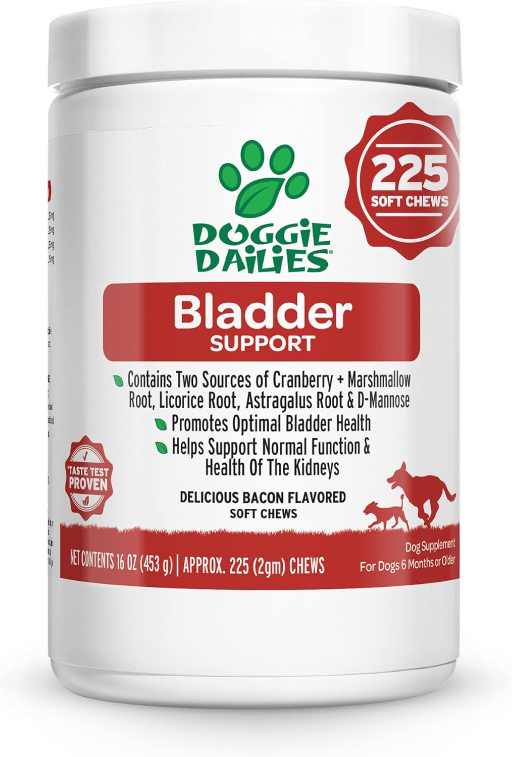 Doggie Dailies Cranberry Supplement for Dogs, 225 Soft